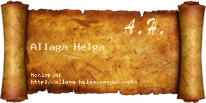 Allaga Helga névjegykártya